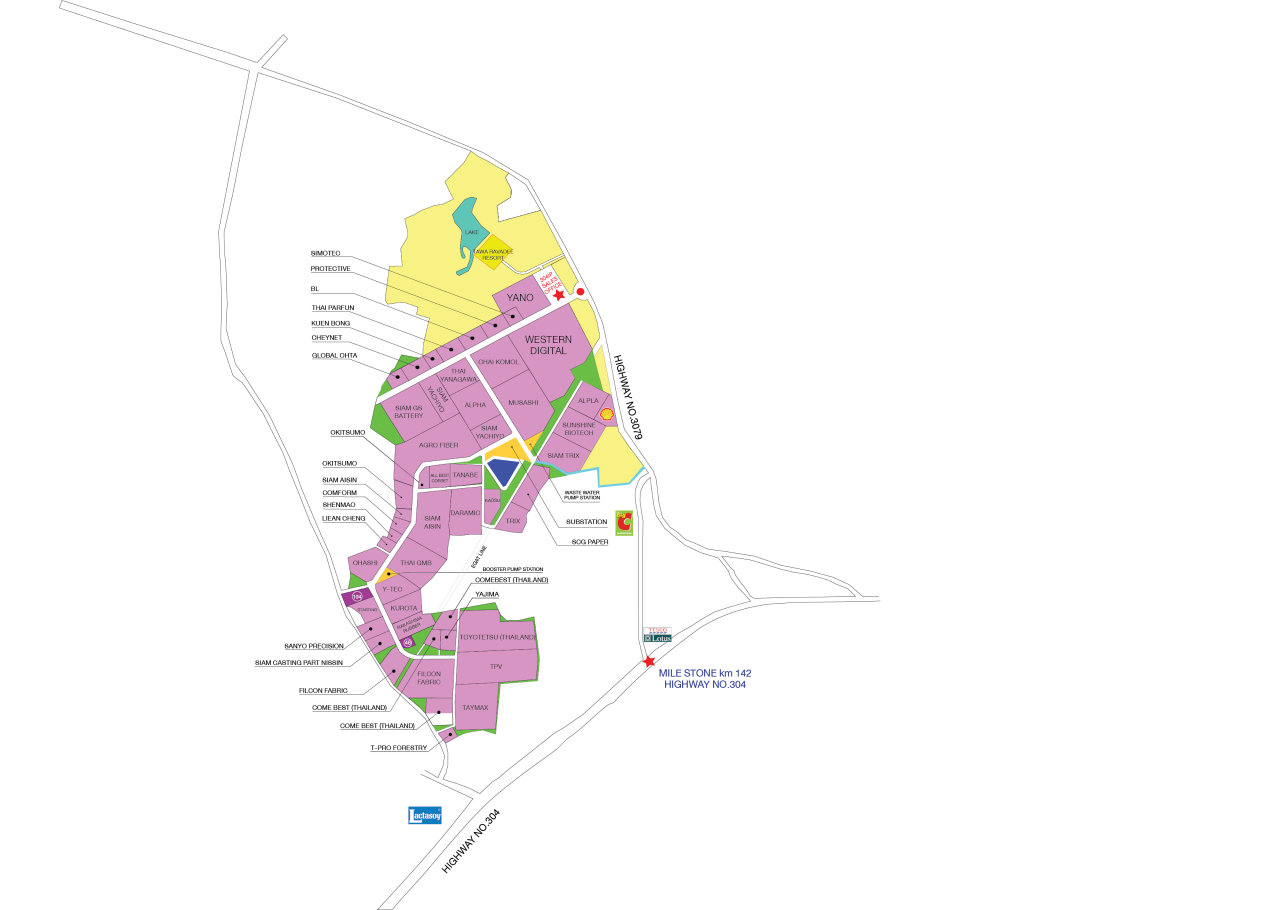 プラチンブリー - マスターレイアウトZone A - 304 工業団地