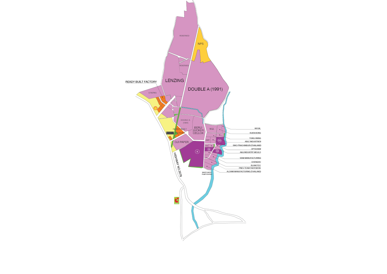 プラチンブリー - マスターレイアウトZone B - 304 工業団地