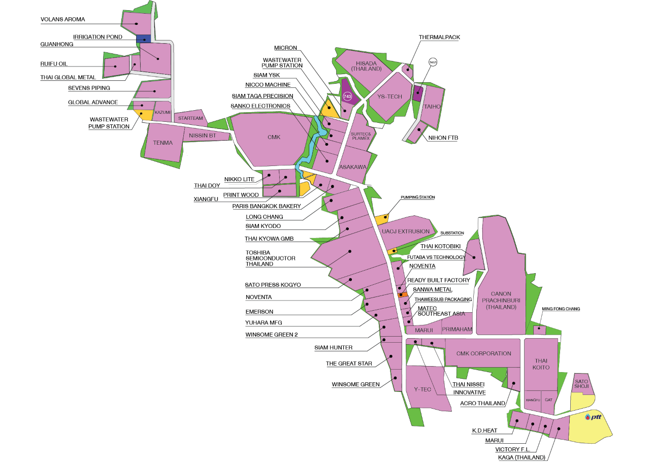 プラチンブリー - マスターレイアウトZone C - 304 工業団地